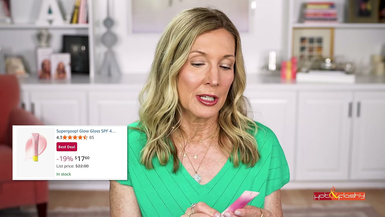 @angiehotandflashy reviewing Supergoop! Glowscreen Lip SPF at 15:15 in a YouTube Shorts video