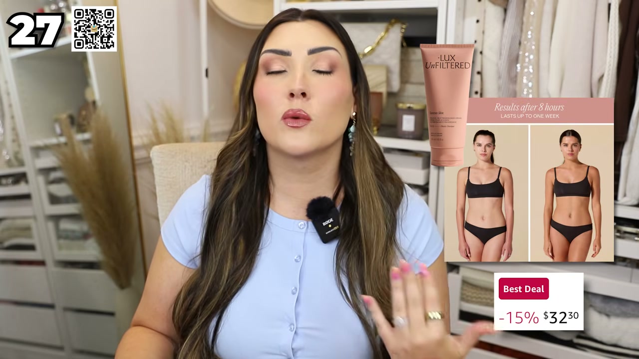 @bykaylalove reviewing Lux Unfiltered Gradual Self-Tanner at 21:57 in a YouTube Shorts video