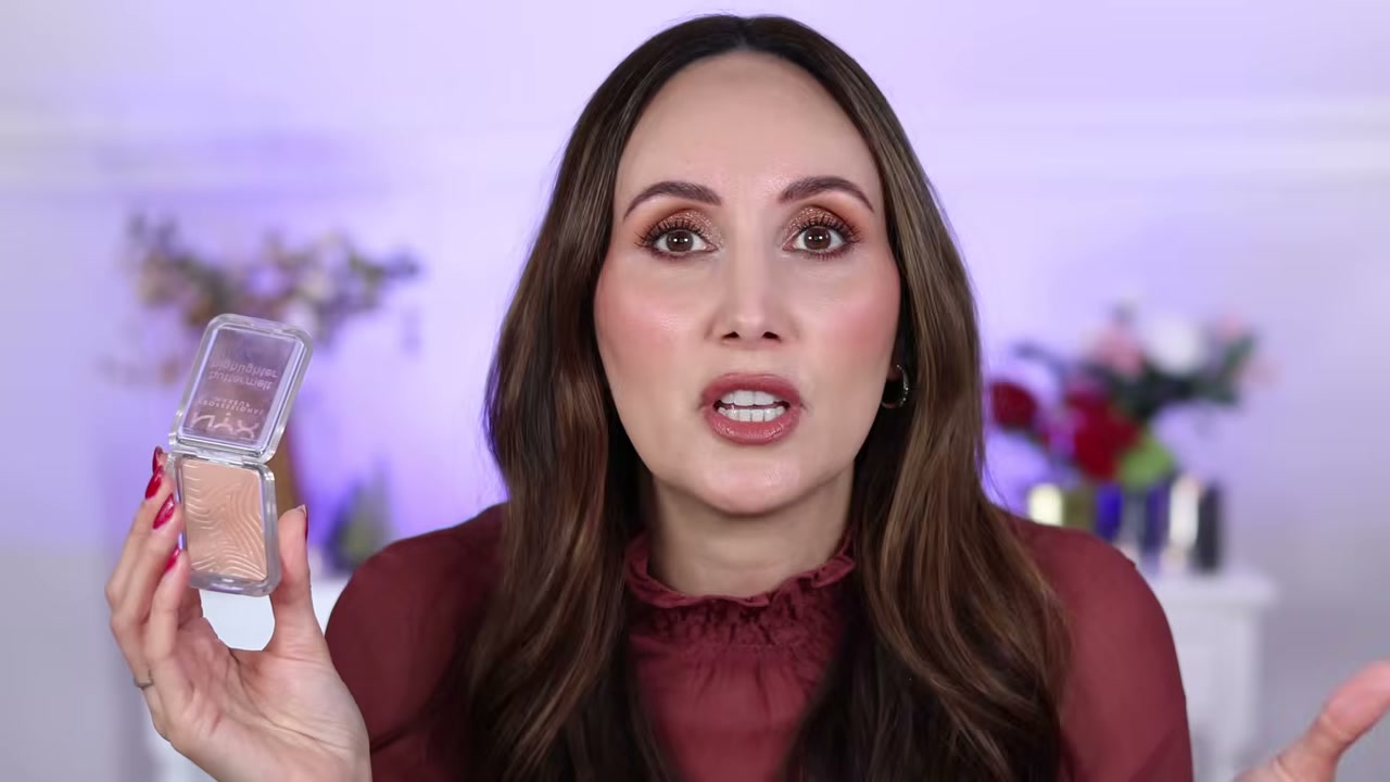 @carmelnicolebeauty reviewing NYX Buttermilk Highlighter at 05:17 in a YouTube Shorts video