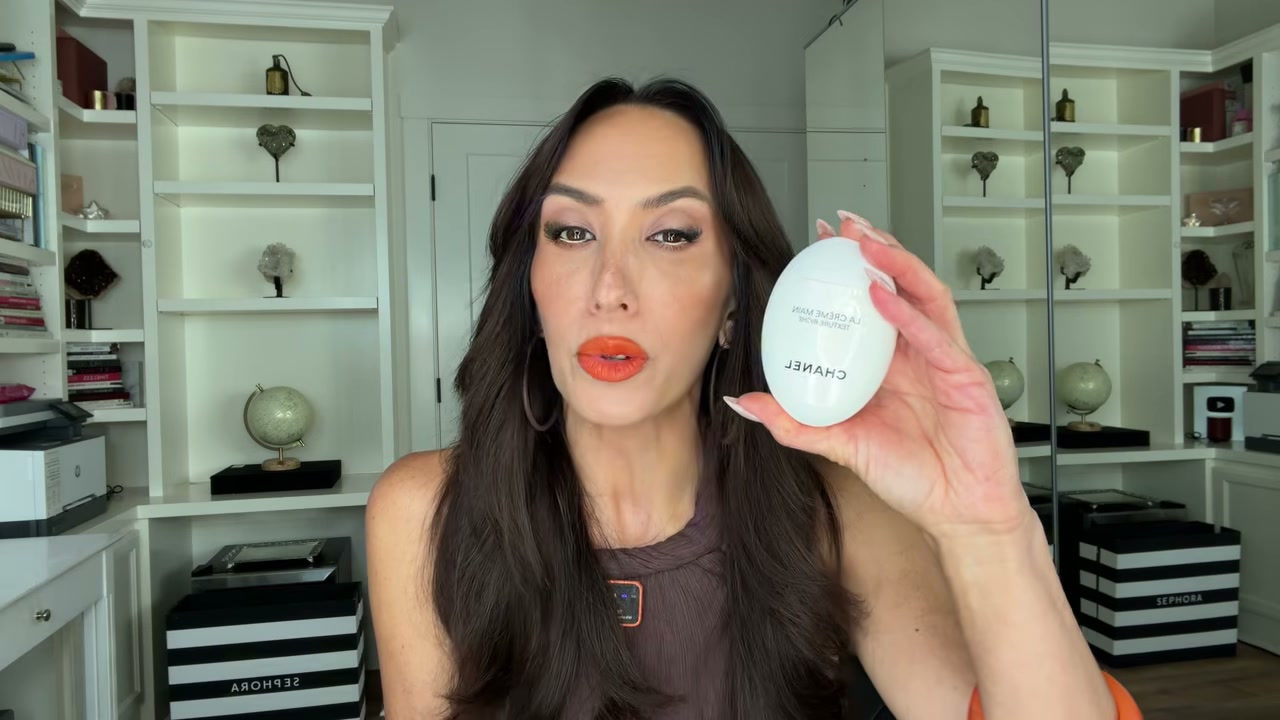 @cherylburke reviewing CHANEL La Crème Main Texture Riche at 15:32 in a YouTube Shorts video