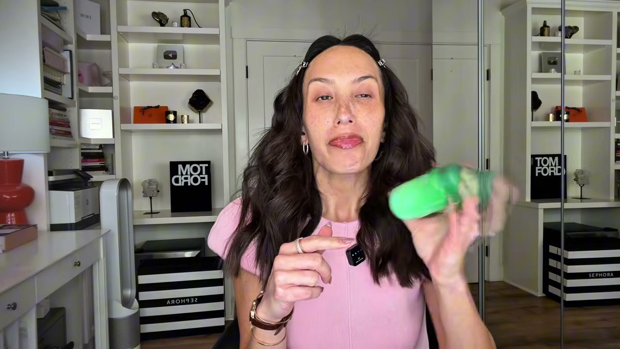@cherylburke reviewing innisfree Green Tea Ceramide Milky Toner Essence at 03:12 in a YouTube Shorts video