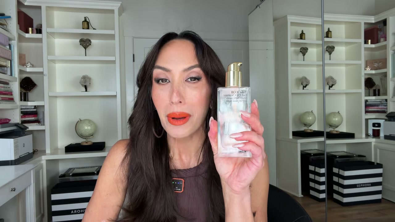 @cherylburke reviewing YSE Beauty Take It Off Gel-Oil Cleanser at 03:59 in a YouTube Shorts video