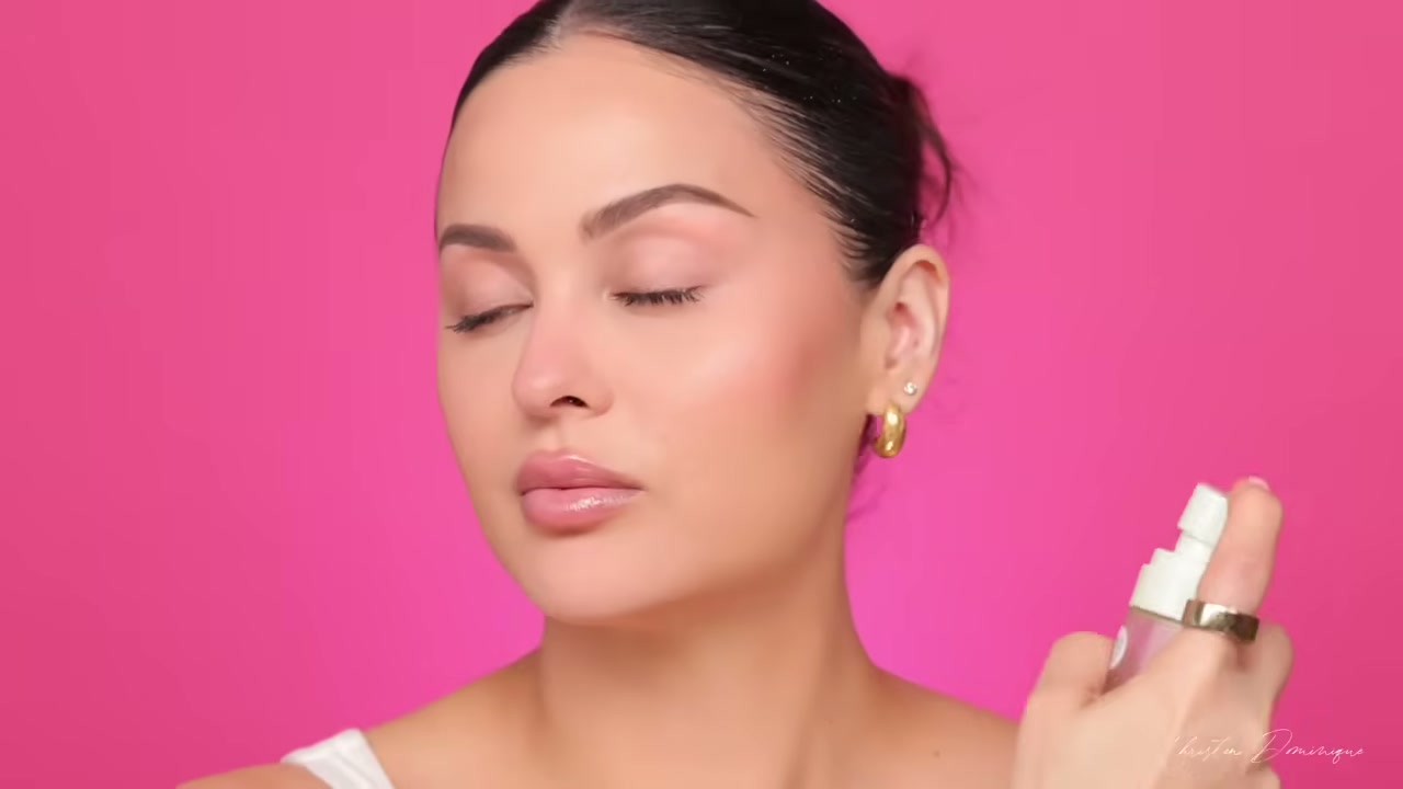 @christendominique reviewing Beekman 1802 Milk Shake Facial Mist at 12:31 in a YouTube Shorts video