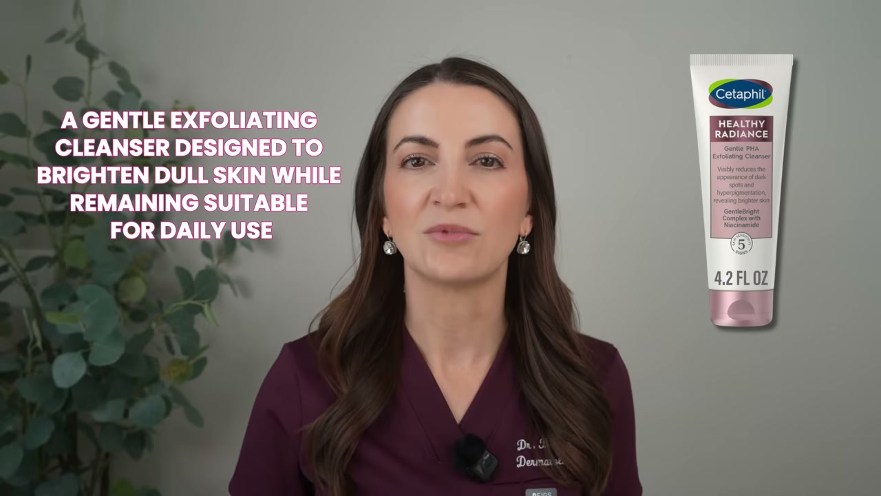 @draleksandrabrown reviewing Cetaphil Healthy Radiance Brightness Reveal Creamy Cleanser at 02:24 in a YouTube Shorts video