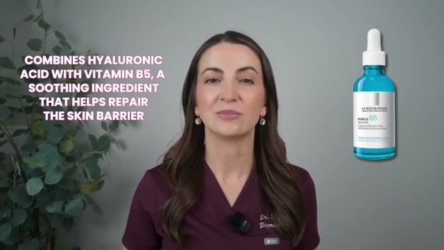 @draleksandrabrown reviewing La Roche-Posay Hyalu B5 Pure Hyaluronic Acid Serum at 06:05 in a YouTube Shorts video