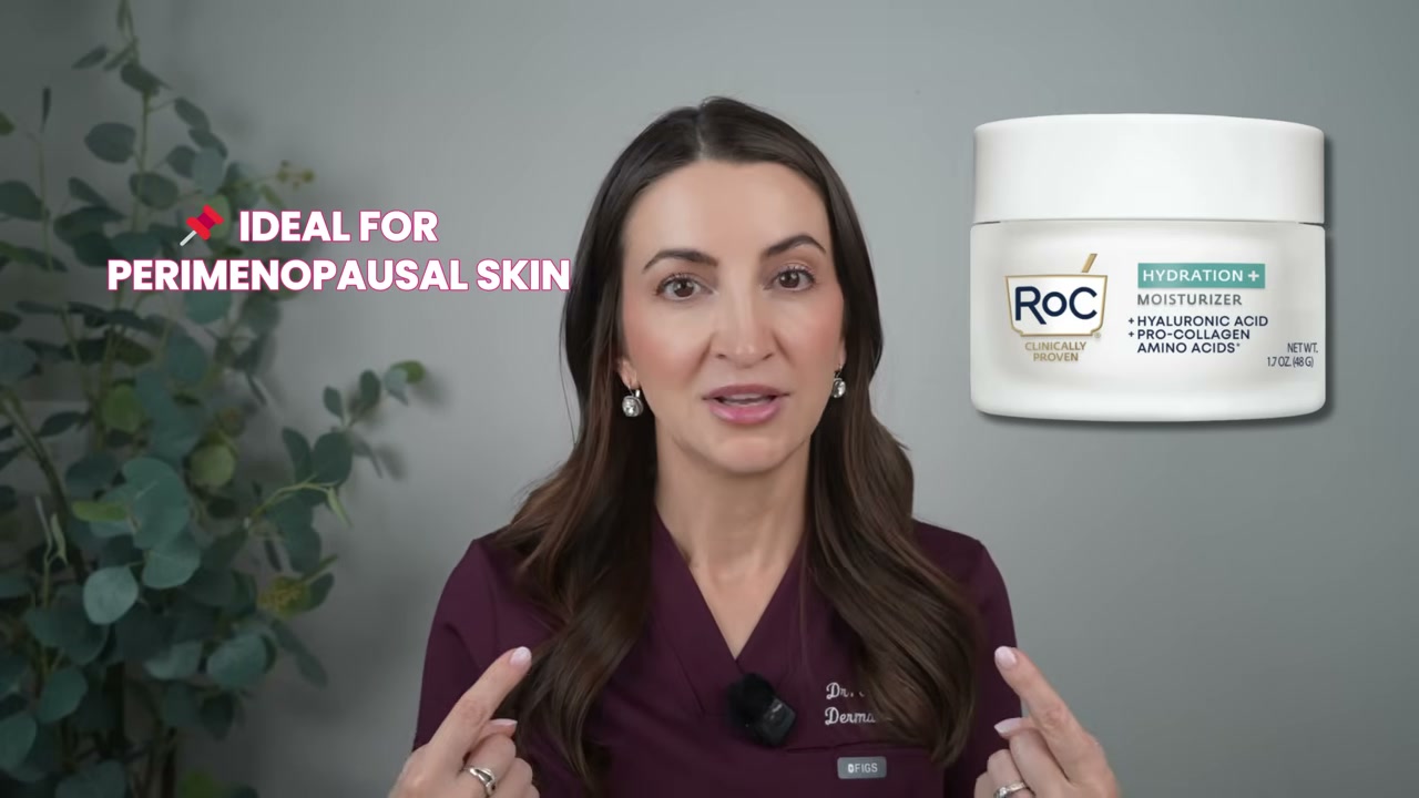 @draleksandrabrown reviewing RoC Hydration+ Moisturizer at 08:32 in a YouTube Shorts video