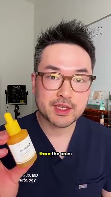 @drdannyguo reviewing Medicube Kojic Acid Turmeric Niacinamide Serum at 01:16 in a YouTube Shorts video