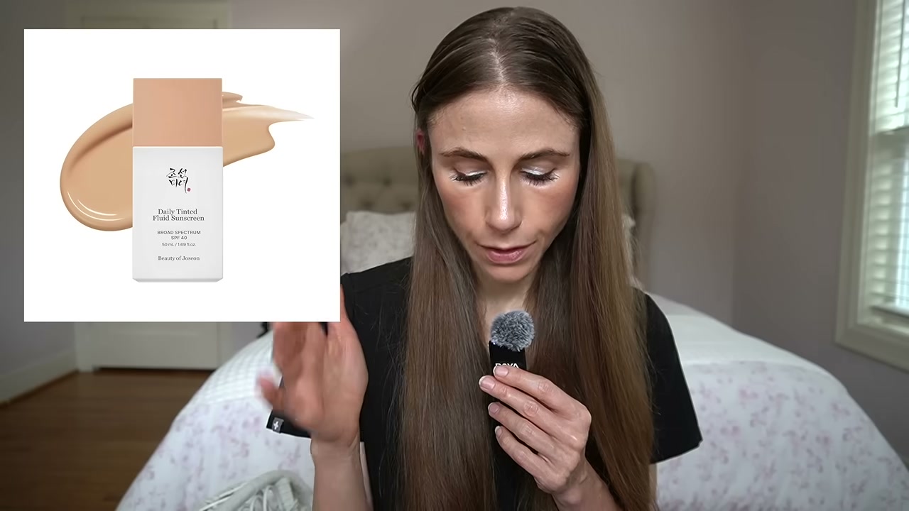@drdrayzday reviewing Beauty of Joseon Daily Tinted Fluid Sunscreen SPF 40 at 04:59 in a YouTube Shorts video