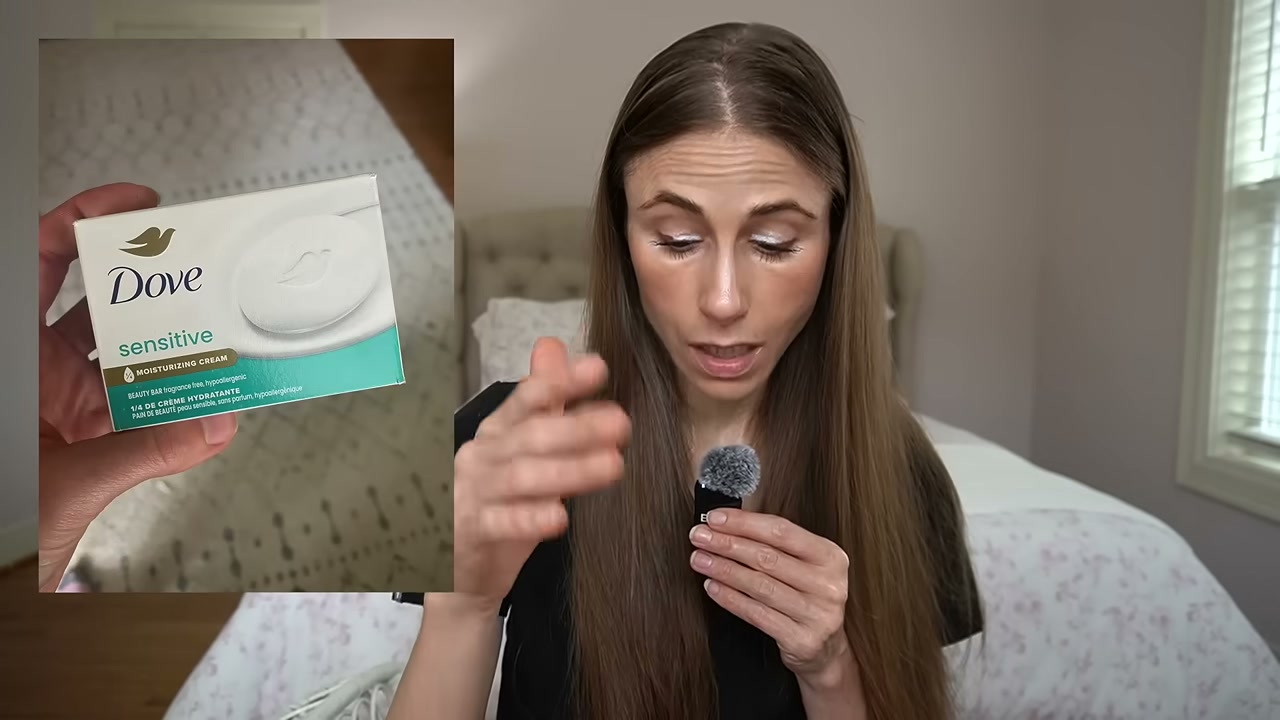 @drdrayzday reviewing Dove Beauty Bar Sensitive Skin at 12:52 in a YouTube Shorts video