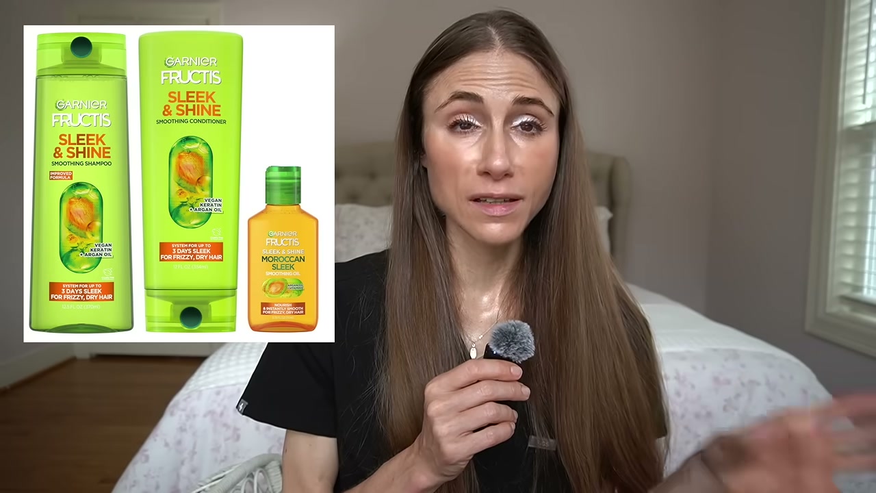 @drdrayzday reviewing Garnier Fructis Sleek & Shine Conditioner at 10:07 in a YouTube Shorts video