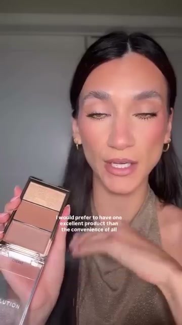@drugstoremaven reviewing Makeup Revolution Glamorous Glow Trio Combo at 00:38 in a YouTube Shorts video