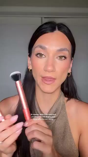 @drugstoremaven reviewing Real Techniques 204 Buffing Brush at 01:05 in a YouTube Shorts video