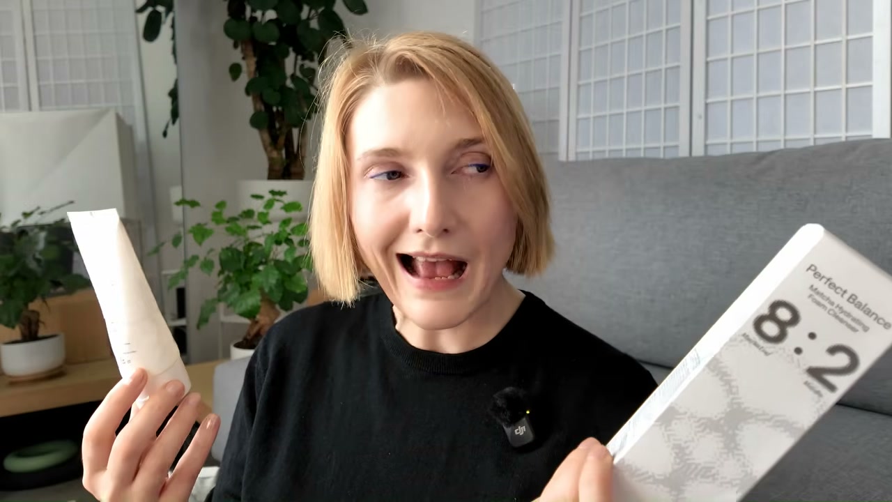 @editbyekat reviewing B:Lab Matcha Hydrating Foam Cleanser at 04:17 in a YouTube Shorts video