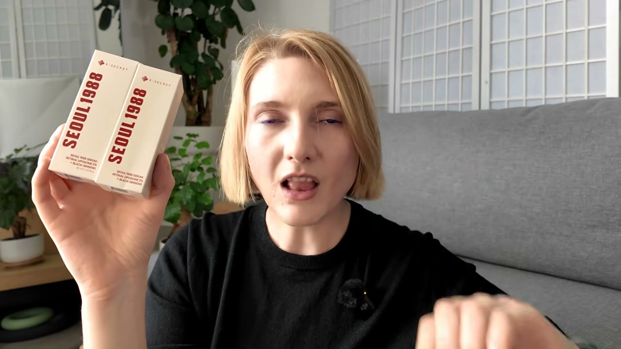 @editbyekat reviewing KSECRET SEOUL 1988 Serum: Retinal Liposome 2% + Black Ginseng at 23:52 in a YouTube Shorts video