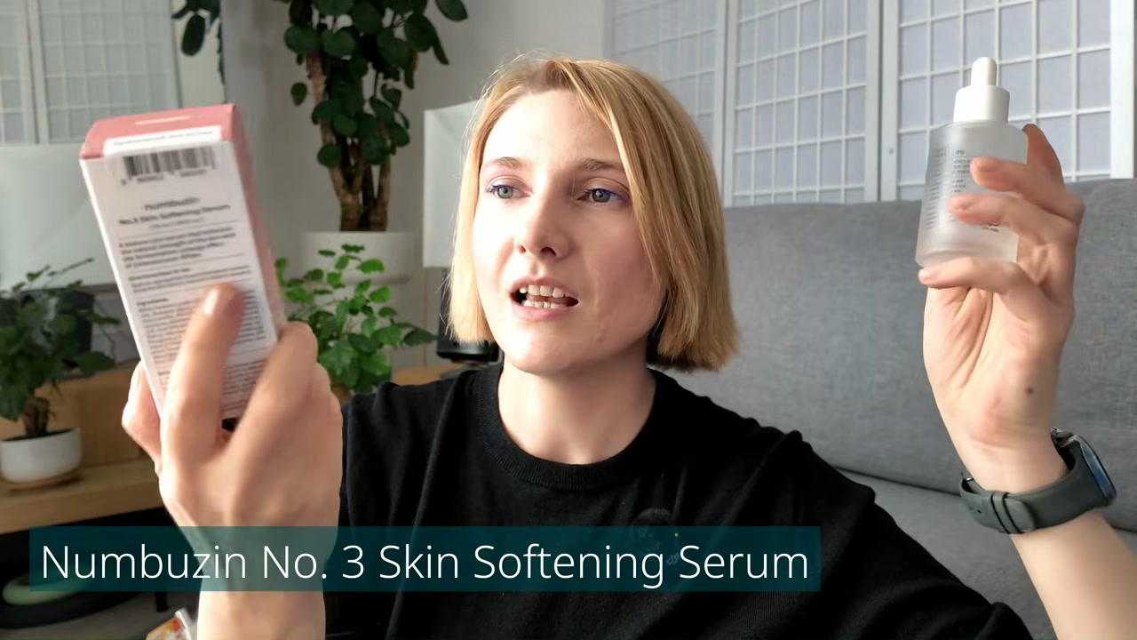 @editbyekat reviewing numbuzin No.3 Skin Softening Serum at 24:35 in a YouTube Shorts video