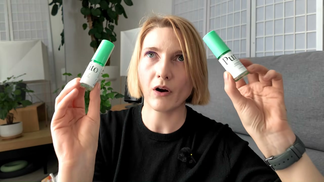 @editbyekat reviewing Purito SEOUL Wonder Releaf Centella Serum Unscented at 22:42 in a YouTube Shorts video