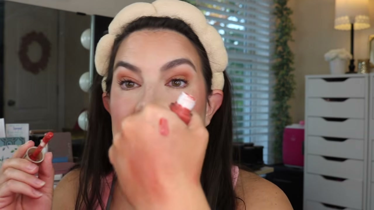 @emilynoel83 reviewing Rare Beauty Liquid Blush at 08:01 in a YouTube Shorts video