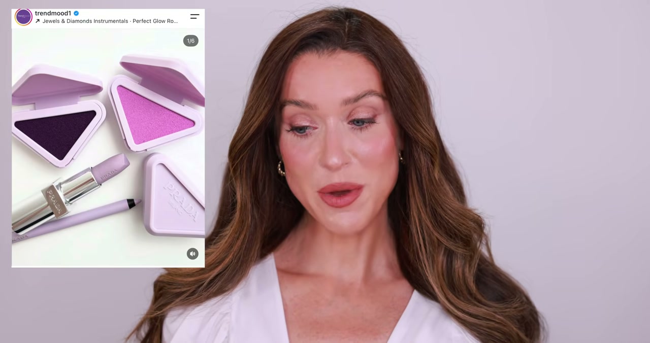 @erinnicoletv reviewing Prada Touch Cream to Powder Soft Blur Longwear Blush at 18:44 in a YouTube Shorts video