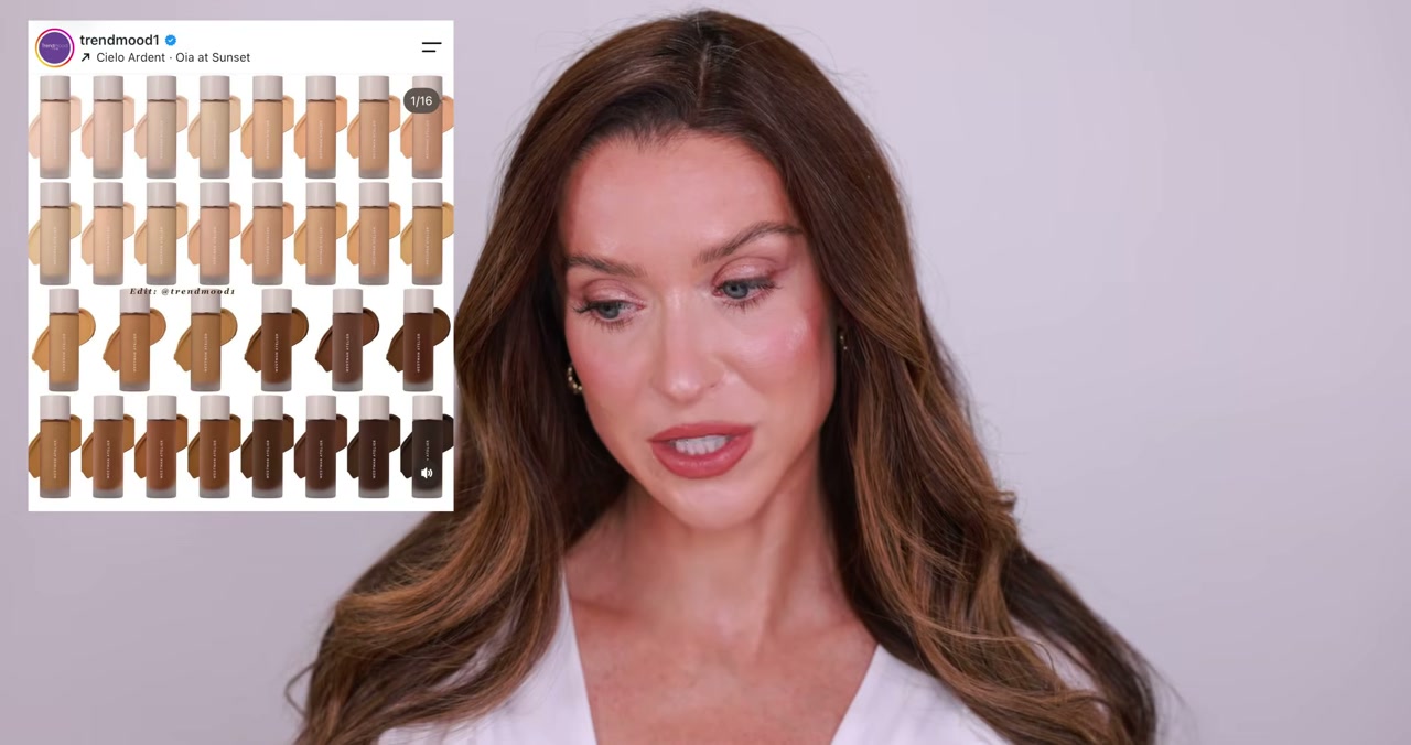 @erinnicoletv reviewing Westman Atelier Supreme Bio Complex Liquid Foundation at 13:13 in a YouTube Shorts video