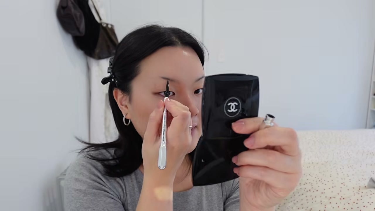 @estherdaze reviewing Benefit Cosmetics Precisely, My Brow Pencil Ultra-Fine Eyebrow Pencil at 02:57 in a YouTube Shorts video