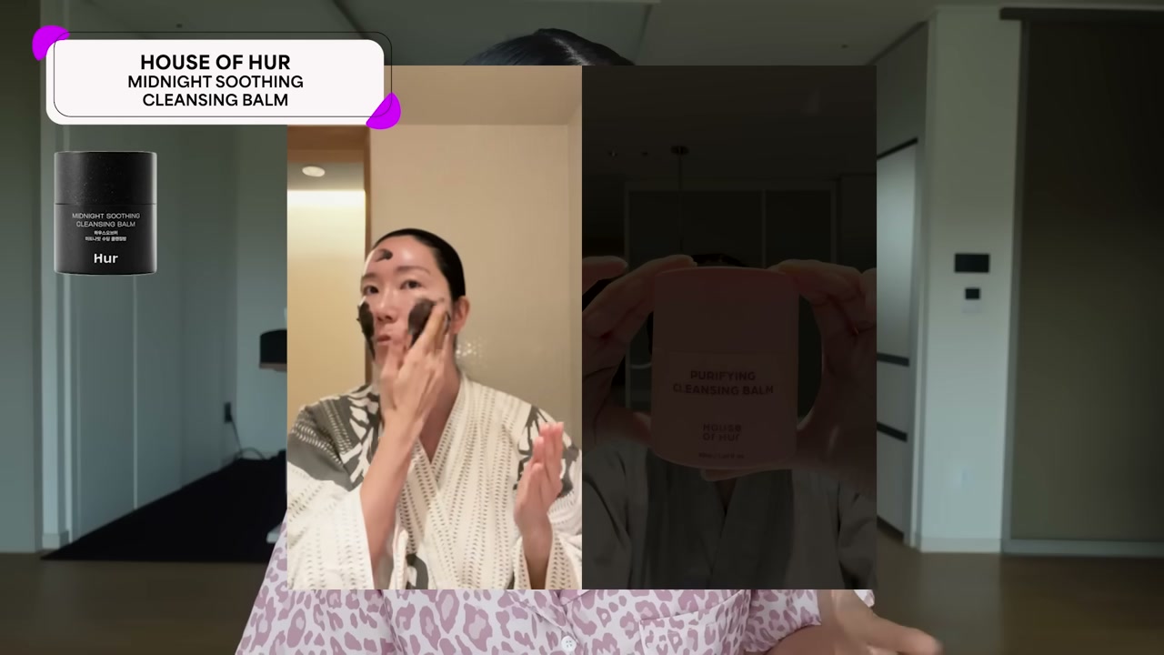 @euniunni reviewing House of HUR Midnight Soothing Cleansing Balm at 09:00 in a YouTube Shorts video