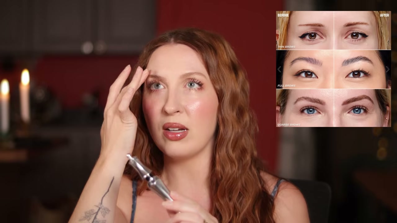 @evangelinemolly reviewing Benefit Cosmetics 24-Hour Brow Setter at 22:44 in a YouTube Shorts video