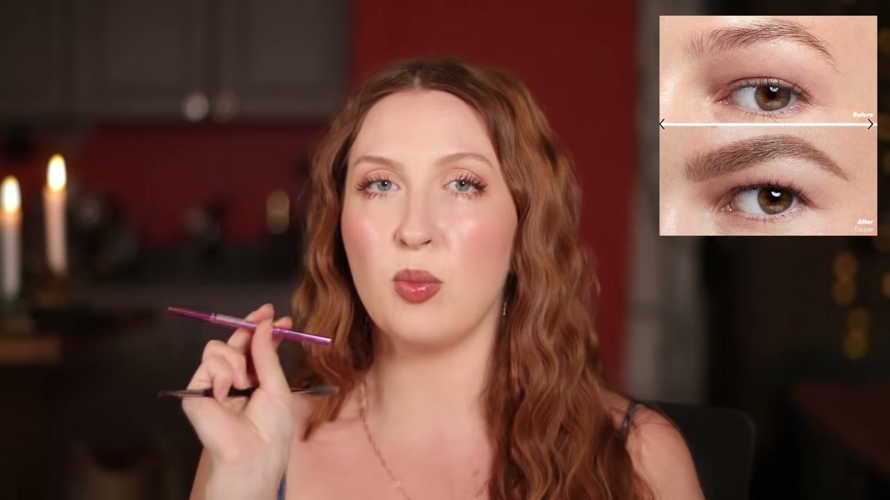 @evangelinemolly reviewing Kosas Brow Pop Nano at 22:02 in a YouTube Shorts video
