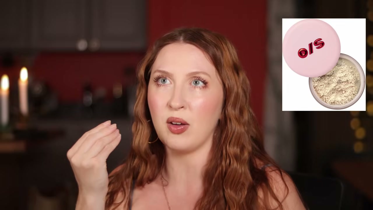 @evangelinemolly reviewing One/Size Powder at 30:36 in a YouTube Shorts video