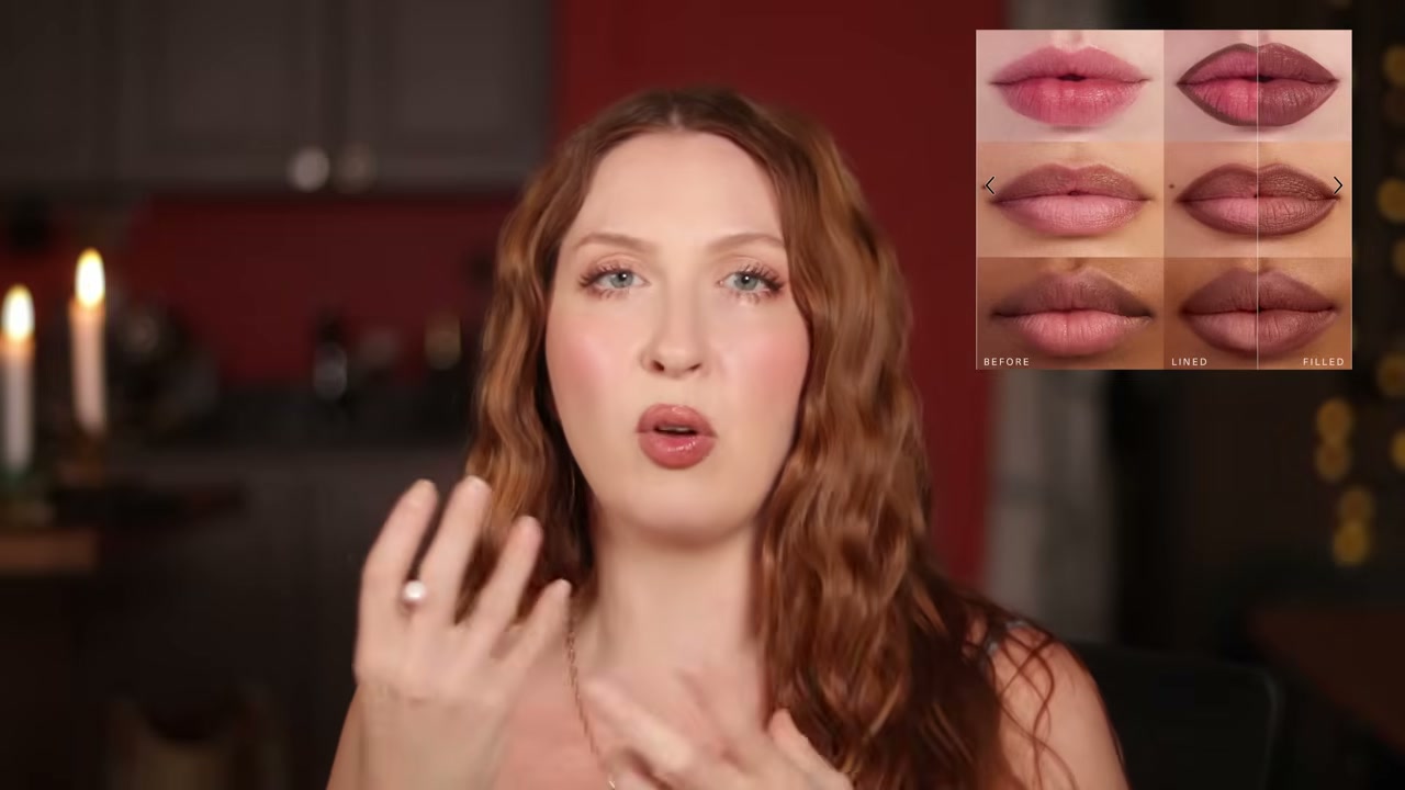 @evangelinemolly reviewing Rare Beauty Lip Liner at 34:35 in a YouTube Shorts video