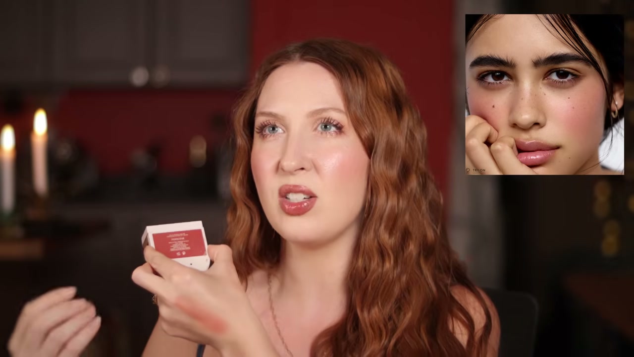 @evangelinemolly reviewing Rose Inc Blush at 16:47 in a YouTube Shorts video