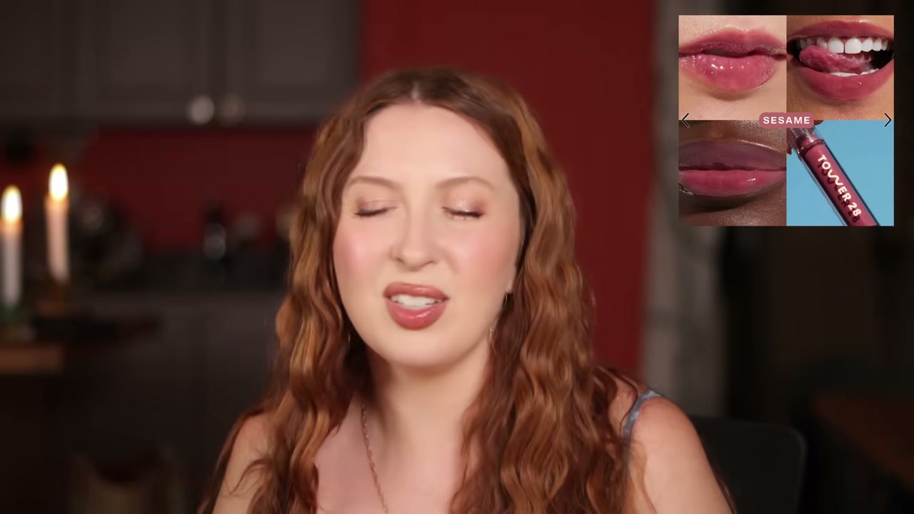 @evangelinemolly reviewing Tower 28 Beauty Lip Jelly at 37:57 in a YouTube Shorts video