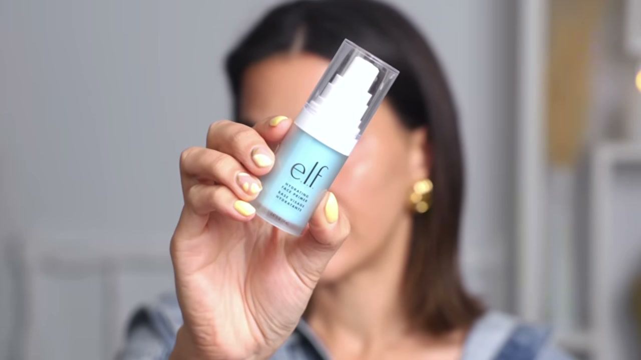 @glamgirlgabi reviewing e.l.f. Cosmetics Hydrating Face Primer at 04:20 in a YouTube Shorts video