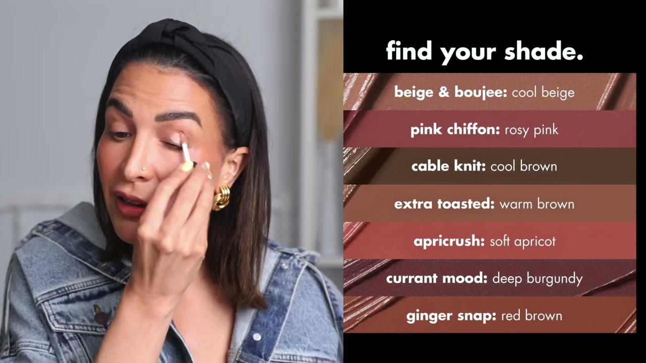 @glamgirlgabi reviewing e.l.f. Cosmetics Liquid Velvet Shadow at 20:44 in a YouTube Shorts video