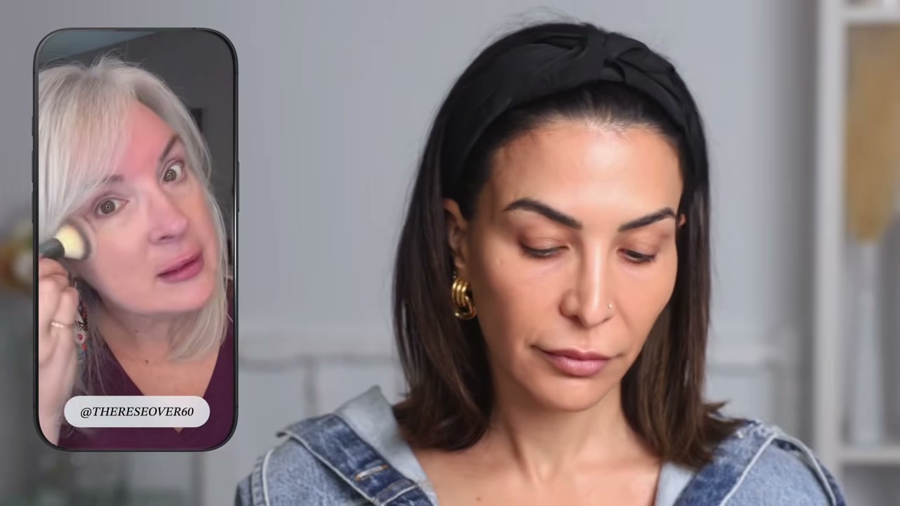 @glamgirlgabi reviewing e.l.f. Cosmetics Soft Glam Satin Foundation at 07:23 in a YouTube Shorts video