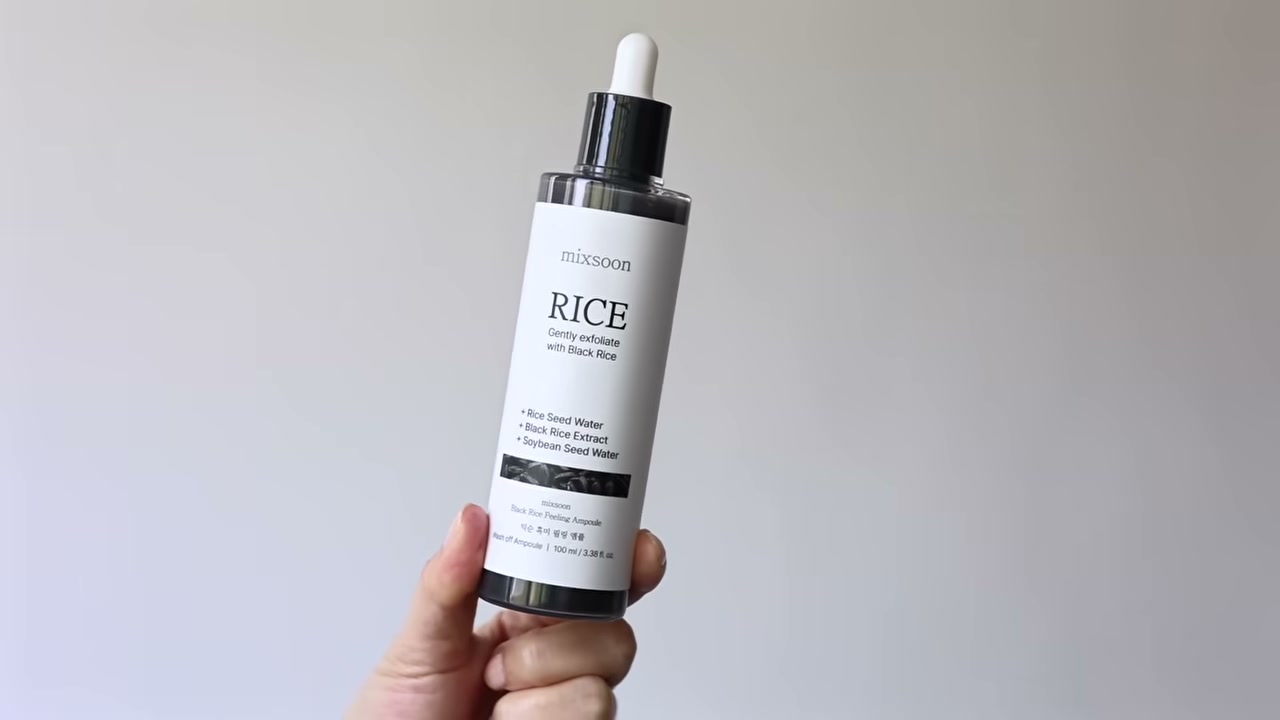 @gothamista reviewing mixsoon Black Rice Peeling Ampoule at 07:22 in a YouTube Shorts video