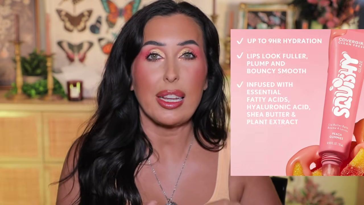 @heatheraustinmakeup reviewing CoverGirl Clean Fresh Squishy Glaze Lip Butter Balm at 16:23 in a YouTube Shorts video
