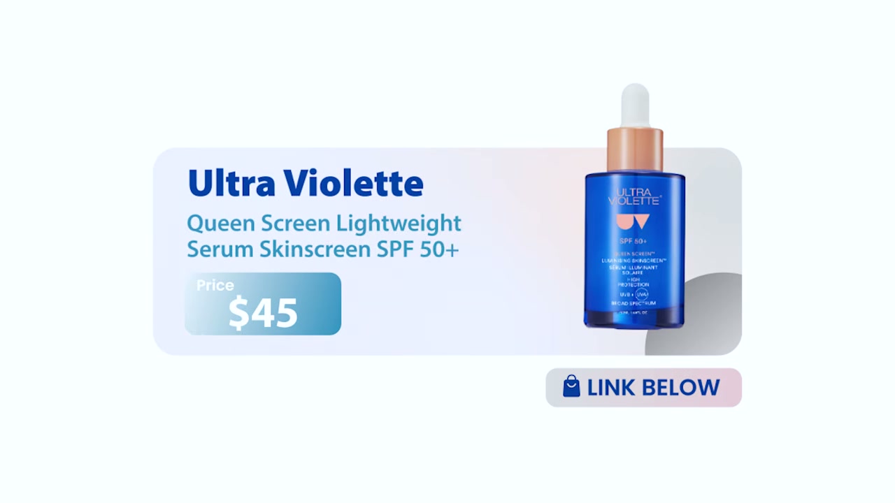 @hyram reviewing Ultra Violette Queen Screen Lightweight Serum Skinscreen SPF 50+ at 10:36 in a YouTube Shorts video