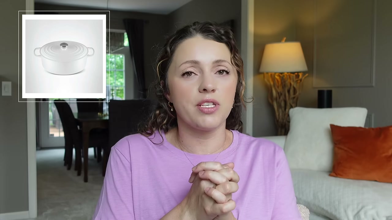 @itsjessicabraun reviewing Le Creuset Enamel Cast Iron Dutch Oven at 05:35 in a YouTube Shorts video