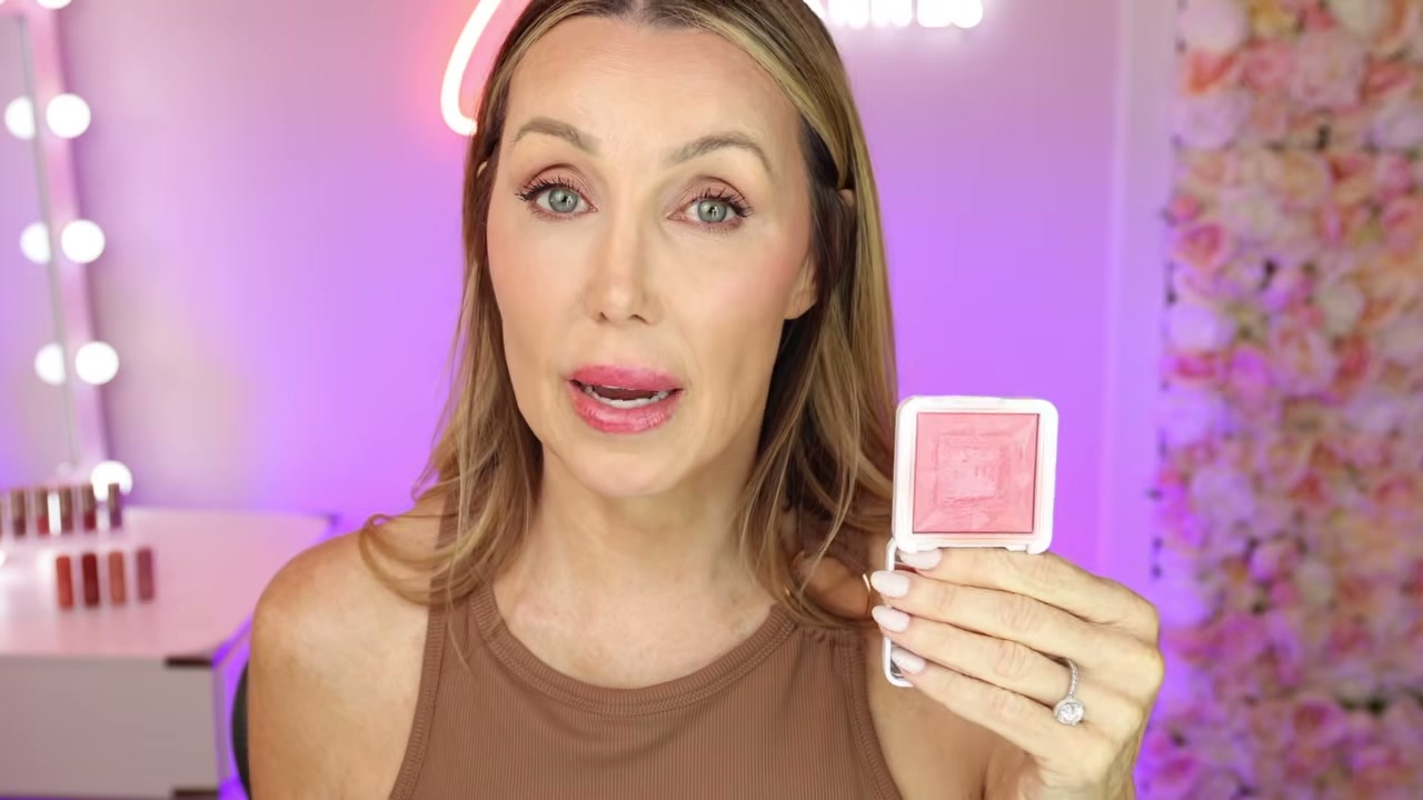 @jodimannes reviewing RMS Beauty Red Dimension Blush at 08:37 in a YouTube Shorts video