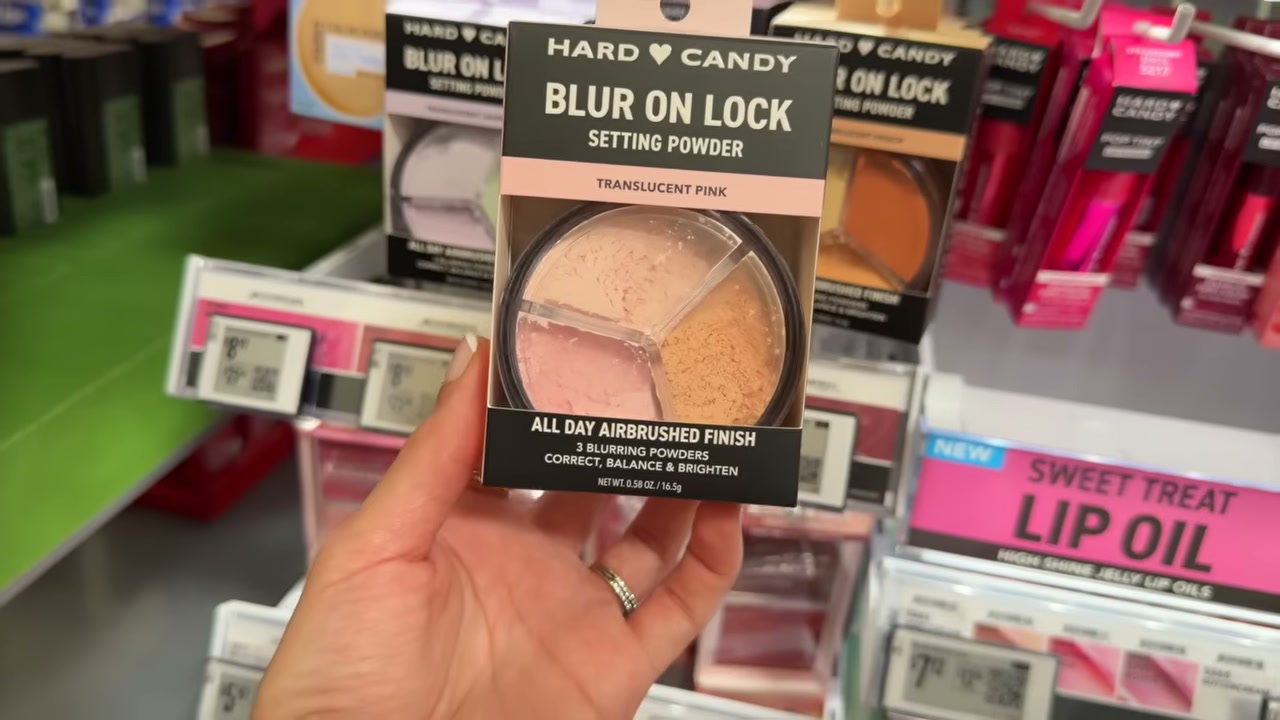 @juicyjas reviewing Hard Candy Blur On Lock Setting Powder at 16:44 in a YouTube Shorts video