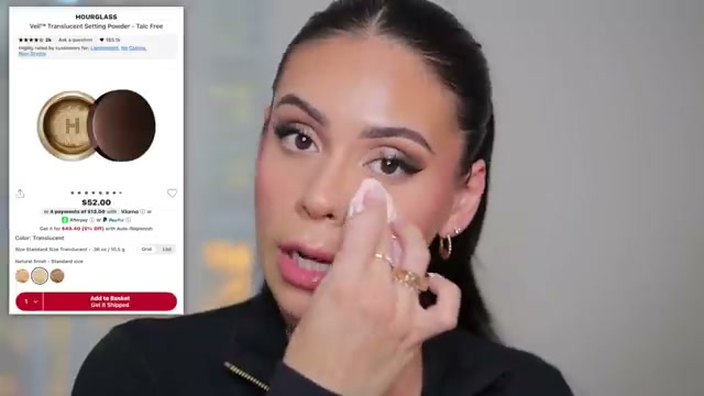 @juicyjas reviewing Hourglass Translucent Setting Powder at 18:37 in a YouTube Shorts video