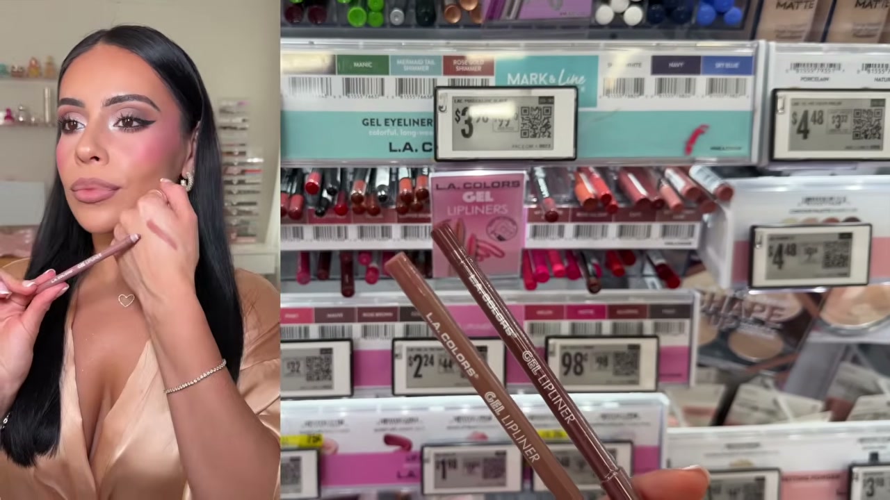 @juicyjas reviewing L.A. Colors Gel Lipliner at 20:18 in a YouTube Shorts video
