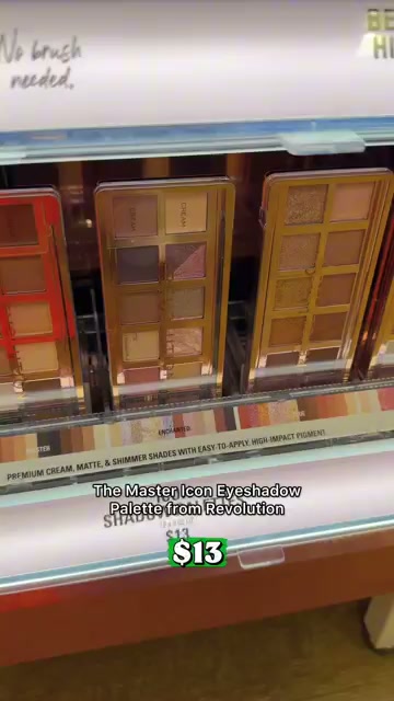 @juicyjas reviewing Revolution Master Icon Eyeshadow Palette at 00:05 in a YouTube Shorts video