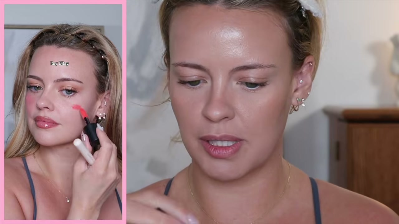 @juliaadamsmua reviewing NARS Insatiable Longwearing Liquid Blush at 07:32 in a YouTube Shorts video