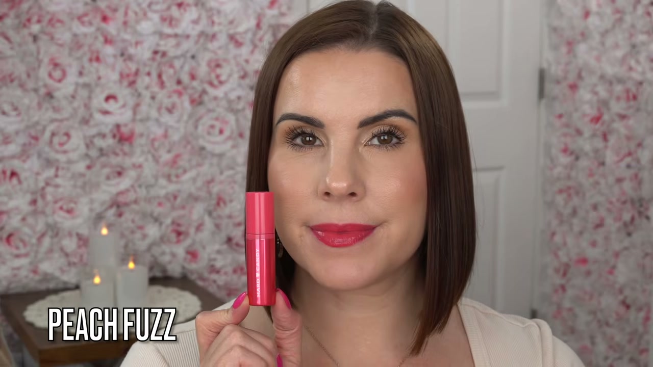 @juliedawnbeauty reviewing Hard Candy Pop Tint Lip Stain at 08:25 in a YouTube Shorts video