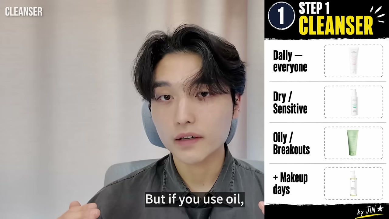 @k-bestie_jin reviewing Anua Cleansing Oil at 02:51 in a YouTube Shorts video