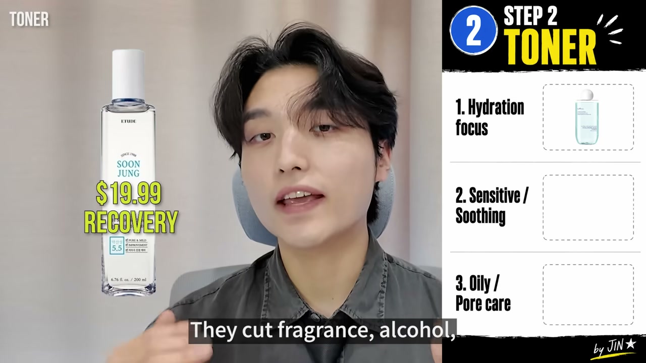 @k-bestie_jin reviewing Etude House Soonjung Ph 5.5 Relief Toner at 04:06 in a YouTube Shorts video