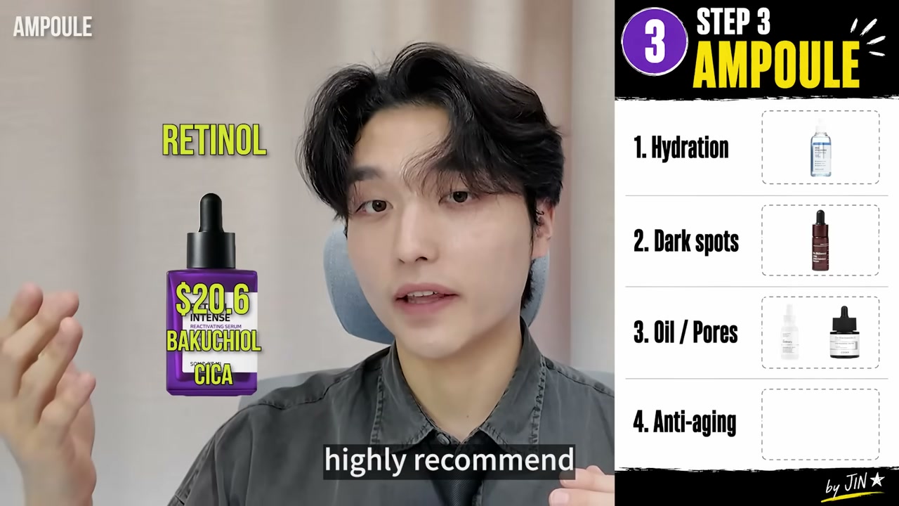 @k-bestie_jin reviewing Some By Mi Retinol Intense Reactivating Serum at 07:21 in a YouTube Shorts video