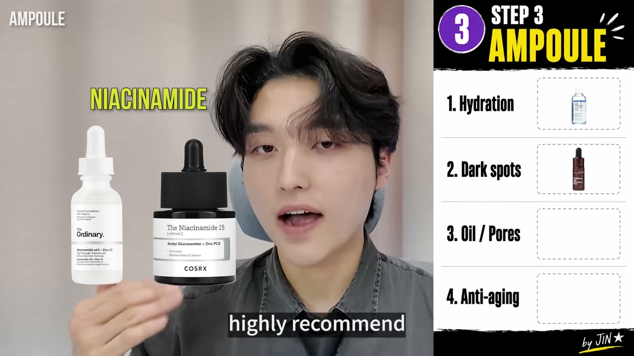 @k-bestie_jin reviewing The Ordinary Niacinamide 10% Plus Zinc 1% at 06:31 in a YouTube Shorts video
