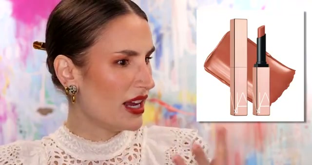 @kackie reviewing NARS Afterglow Sensual Shine Lipstick at 04:20 in a YouTube Shorts video